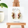 Blooming Roses Maroon and Beige Rose Polymer Clay Earrings Sri Lanka