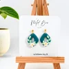 Magnolia Sea Green Floral Polymer Clay Earrings Sri Lanka image